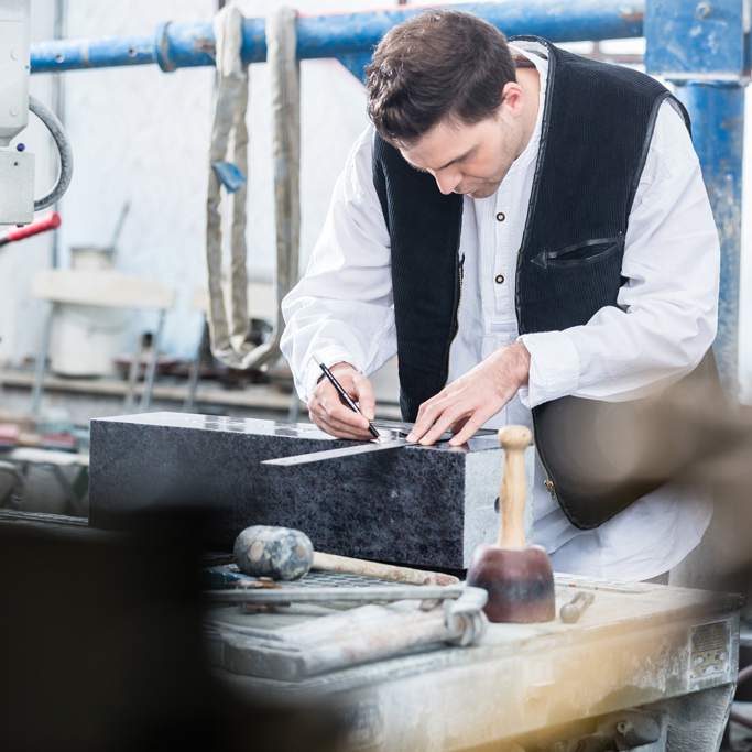 La marbrerie funéraire des Pompes funèbres Meunier